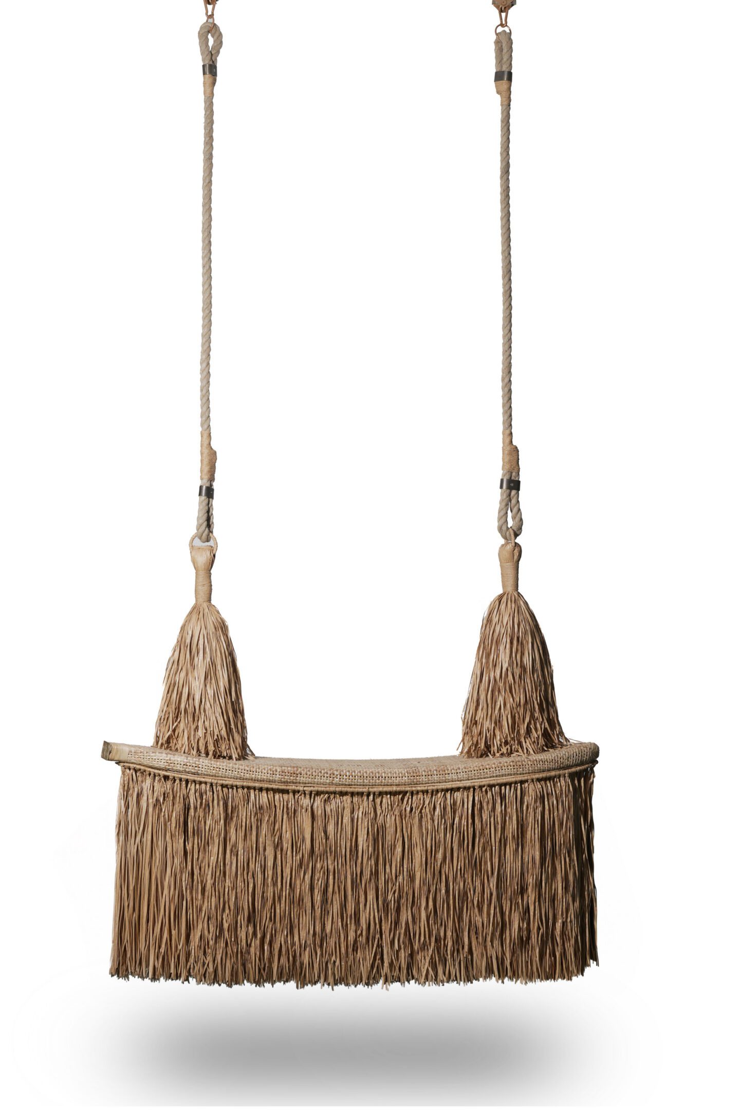 Fringed boho hanging swing seat