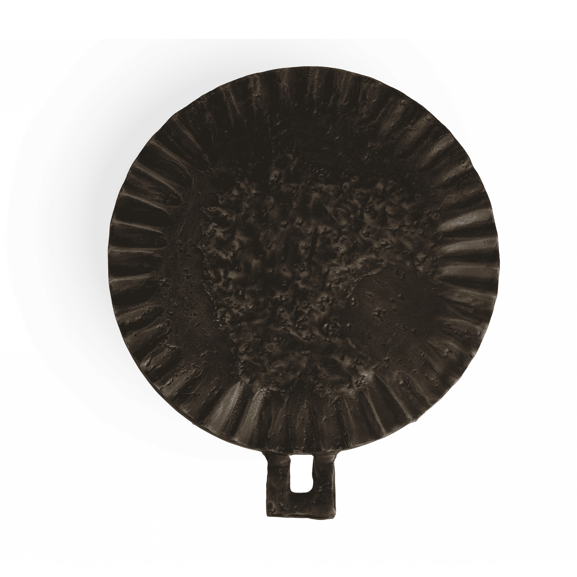 Cast iron round trivet with handle