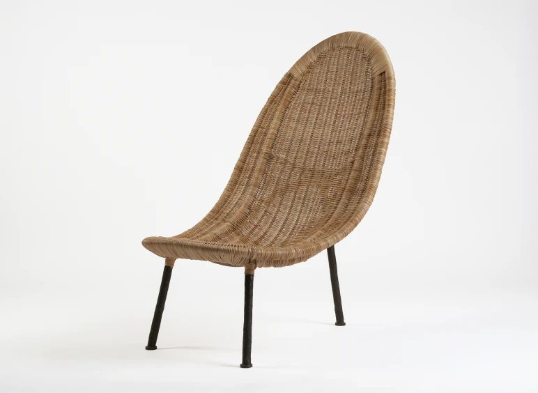 Stylish modern wicker lounge chair