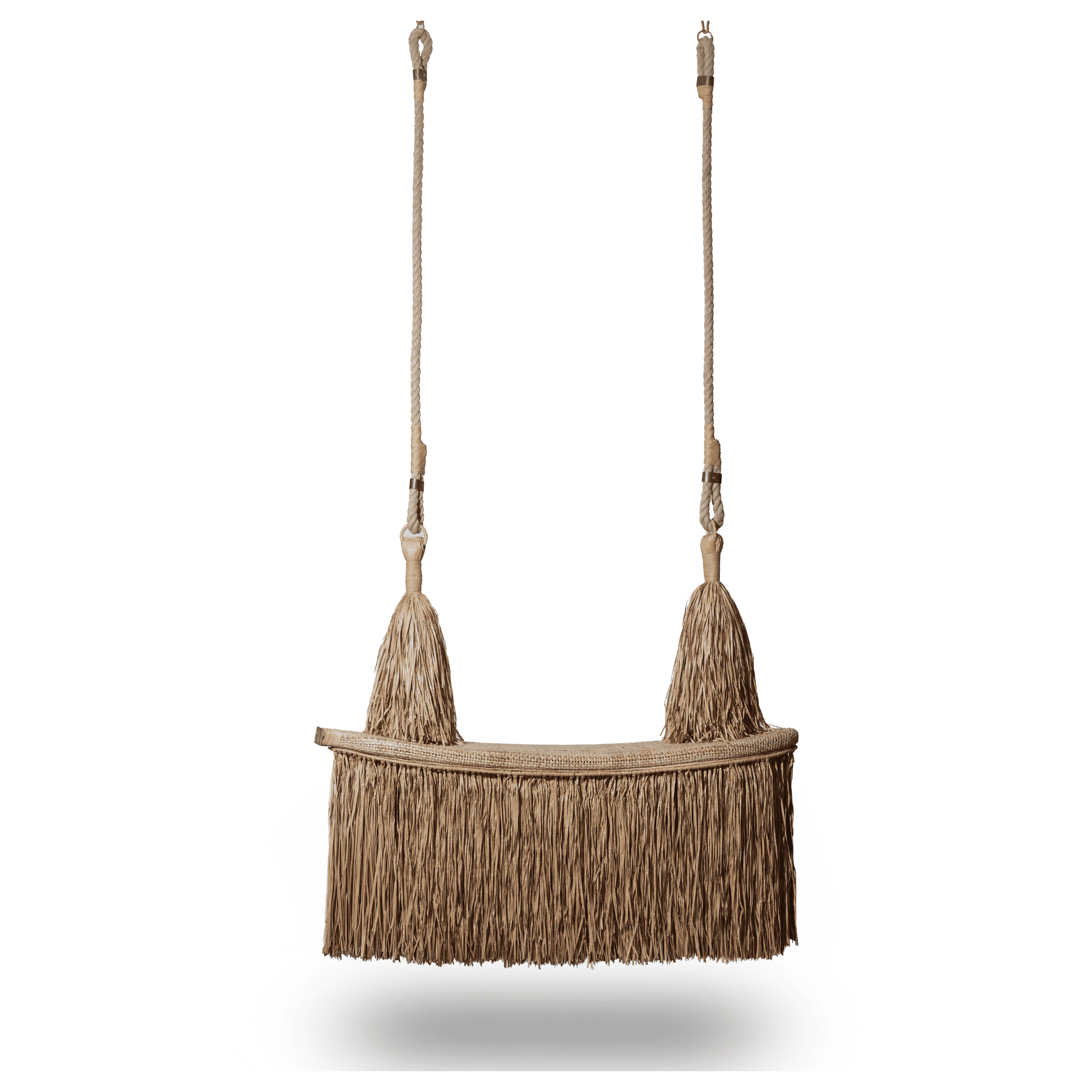 Natural straw fringe hanging swing seat